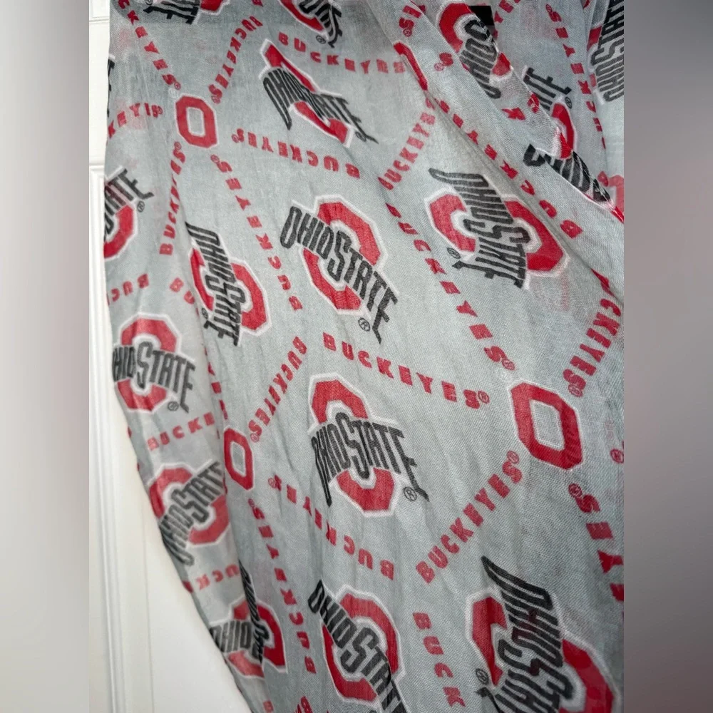 Ohio State Buckeyes Infinity Scarf Game Day OSU Fan Gray Red